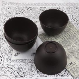 FERCAISH 4Pcs Diy Face Mask Mixing Bowl, Microwavable Silicone Facial Mud Bowl Cosmetic Beauty Tool for Home Salon(Big/Black)