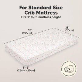 KeaBabies 2-Pack Organic Crib Sheets for Boys, Girls - 52x28 Fitted Crib Mattress Sheet Neutral, Breathable Jersey Cotton Cover for Baby Bed, Toddler Mattress, Soft & Cute Prints (Butterflies)