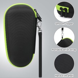 FYY Hard EVA Razor Travel Case, Razor Carrying Case for Men\'s Razor with Mesh Pocket for Razor Blades, Razor Storage Case for Electric Trimmer and Shaver Travel Organizer Carrying Bag Green