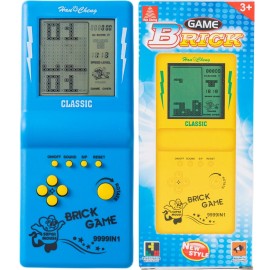 Nbguigdstr Retro Handheld Brick Game Console,Tank/Racing/Building Block Game,3.5-inch Large Screen,Built-in 23 Games(Blue)