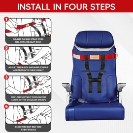 MED Supplies Is Us Child Airplane Safety Travel Harness - Safe and Comfortable Airplane Harness with Adjustable Straps - Airplane Travel Essentials for Kids and Toddlers