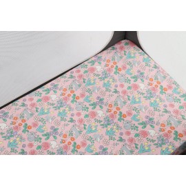 Tontukatu Bassinet Sheet Set 3 Pack (32 x 19) Compatible with Mika Micky, Baby Delight, Dream On Me Bassinet Mattress, Jersey Knit Ultra Soft Flexible for Baby Girls,Floral,Grey Rabbit & Pink