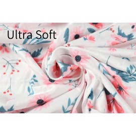 Tontukatu Bassinet Sheet Set 3 Pack (32 x 19) Compatible with Mika Micky, Baby Delight, Dream On Me Bassinet Mattress, Jersey Knit Ultra Soft Flexible for Baby Girls,Floral,Grey Rabbit & Pink