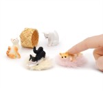 iland Cat Figurines,1/12 Scale Dollhouse Accessories,Realistic Mini Cat for Doll House Decor & Cake Toppers
