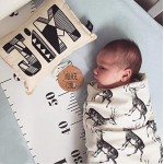 Rosymormor Baby Growth Height Chart, 79 x 7.9 Hanging Ruler Wall Decals for Kids Boys Girls, Canvas and Wood Removable Measure Wall Ruler for Children (White)