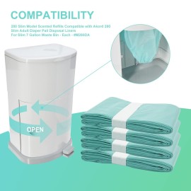 Zippland 4 Pack Diaper Liner Refills Compatible with Janibell Akord 280 Slim Model, Lasts Over 500 Adult Briefs