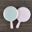 lasenersm 3 Pieces Small Hand Mirror with Handle Portable Makeup Mirror Round Cosmetic Mirror Travel Makeup Mirror Cute Hand Mirror Handheld Mirror for Travel Daily Use, Pink