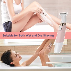 Face Razors for Women, BestMal Bikini Trimmer 5 in 1 Wet/Dry Electric Shaver Razors for Face Nose Eyebrow Beard Mustache Arm Leg Armpit Pubic Area Painless Rechargeable Facial Hair Removal for Women
