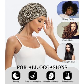 Cocheng 100% Mulberry Silk Bonnet for Sleeping Double Layer Silk Sleep Cap with Adjustable Tie Band 19 Momme Breathable & Adjustable Silk Hair Bonnet (Leopard) Cocheng 100% Mulberry Silk Bonnet for Sleeping Double Layer Silk Sleep Cap with Adjustable Tie Band 19 Momme Breathable & Adjustable Silk Hair Bonnet (Leopard)