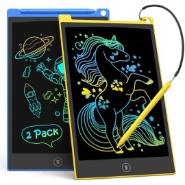 TECJOE 2 Pack LCD Writing Tablet, 10 Inch Colorful Doodle Board Drawing Tablet for Kids, Kids Travel Learning Toys Christmas Birthday Gifts for 3 4 5 6 Year Old Boys and Girls Toddlers