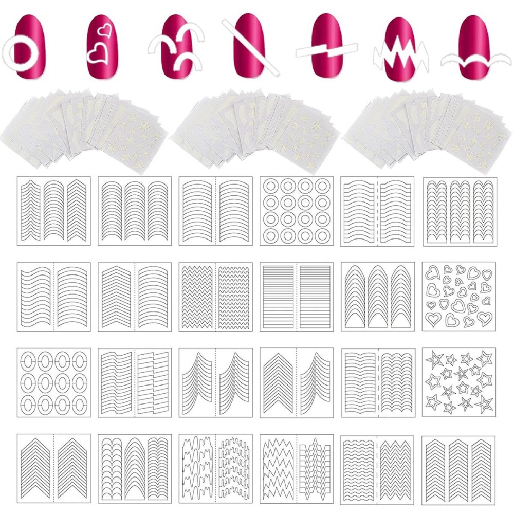 WOKOTO 72 Sheets French Nail Sticker 60 Designs French Nail Tip Guides for Nail Art Decals Stips Stickers for Nail Art Decals Smile Line French Tip Nail Guides Stickers Manicure Stickers Tip Tools WOKOTO 72 Sheets French Nail Sticker 60 Designs French Nail Tip Guides for Nail Art Decals Stips Stickers for Nail Art Decals Smile Line French Tip Nail Guides Stickers Manicure Stickers Tip Tools