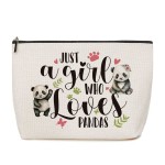 Panda Gifts Just a Girl Who Loves Panda Animal Lovers Gift Christmas Graduation Birthday Gift for Women Girls Friends BFF Besties Panda Lovers Gift Preppy Makeup Bag