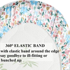 Bassinet Sheet Set 2 Pack Satin Ultra Soft Silk Fit for Rectangle, Hourglass, Oval Bassinet Mattress Protect for Baby Hair and Skin Cradle or Bassinet Sheets, Floral & Floral