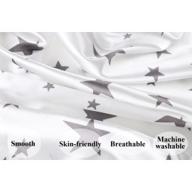 Bassinet Sheet Set 2 Pack Satin Ultra Soft Silk Fit for Rectangle, Hourglass, Oval Bassinet Mattress Protect for Baby Hair and Skin Cradle or Bassinet Sheets, Arrows & Stars