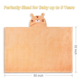 WODHOY Toddler Bath Towel Baby Bath Towels Hooded Kids Towel for Boy Girl 0-5 Year, 2-Pack Thick Absorbent Toddler Towels Hooded Baby, Large 50\'\'x32\'\' Soft Hooded Baby Bath & Hooded Towels