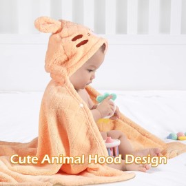 WODHOY Toddler Bath Towel Baby Bath Towels Hooded Kids Towel for Boy Girl 0-5 Year, 2-Pack Thick Absorbent Toddler Towels Hooded Baby, Large 50\'\'x32\'\' Soft Hooded Baby Bath & Hooded Towels