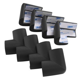 8 Pack Soft Sponge Table Corners, Corner Protector Baby, Baby Proofing Corner Guards, Pre-Taped Furniture Corner Protectors, Child Safety Furniture Bumper, Corner Protectors for furniturey, Black