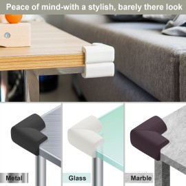 8 Pack Soft Sponge Table Corners, Corner Protector Baby, Baby Proofing Corner Guards, Pre-Taped Furniture Corner Protectors, Child Safety Furniture Bumper, Corner Protectors for furniturey, Black