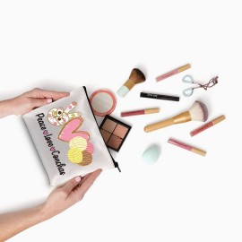 XYANFA Peace Love Conchas Cosmetic Bag - Cosmetic Case for Makeup, Travel, Work & Business - Waterproof Cotton & Linen Cosmetic Bag - Gift for Women