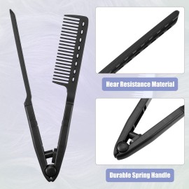 VOCOSTE Hair Straightening Comb, Heat Resistance Home Straightener Hair Styling Comb, ABS, Black