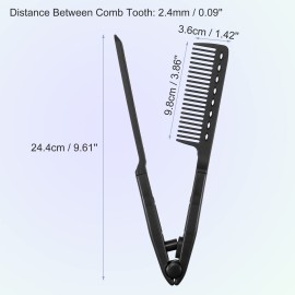 VOCOSTE Hair Straightening Comb, Heat Resistance Home Straightener Hair Styling Comb, ABS, Black