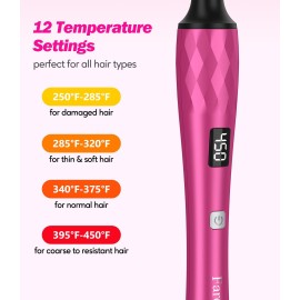 FARERY Small Curling Wand, 3/8 Inch Curling Iron for Short & Long Hair, Ceramic Small Barrel Curling Iron with Argan Oil & Keratin Infused, 30s Fast Heat Up, 12 Adjustable Temperature, Glove Included