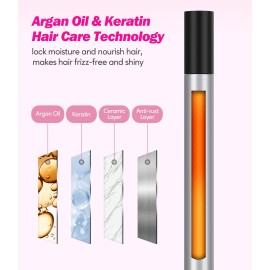 FARERY Small Curling Wand, 3/8 Inch Curling Iron for Short & Long Hair, Ceramic Small Barrel Curling Iron with Argan Oil & Keratin Infused, 30s Fast Heat Up, 12 Adjustable Temperature, Glove Included