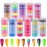 Duufin 66 Colors Nail Pigment Powder Colorful Glitter Pearlescent Fluorescence Luminous Powder Pigment for Nails Art, Body and Crafts