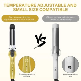 1 1/4 Inch Curling Iron 10 Inch Length Travel Curling Iron Mini with 3 Temperatures, Dual Voltage & Rapid Heating Small Titanium Curling Wand 1 1/4 Inch Curling Iron 10 Inch Length Travel Curling Iron Mini with 3 Temperatures, Dual Voltage & Rapid Heating Small Titanium Curling Wand