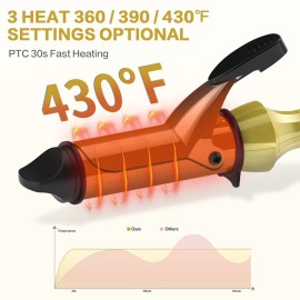 1 1/4 Inch Curling Iron 10 Inch Length Travel Curling Iron Mini with 3 Temperatures, Dual Voltage & Rapid Heating Small Titanium Curling Wand 1 1/4 Inch Curling Iron 10 Inch Length Travel Curling Iron Mini with 3 Temperatures, Dual Voltage & Rapid Heating Small Titanium Curling Wand