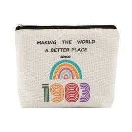 Makeup Bag,1983 40th Birthday Gifts for Women,Cosmetic Bags,40 Year Old Birthday Gifts Make Up Bag,Funny 40th Birthday Gifts Women Makeup Organizer Gifts for Friends,Toiletry Bag,Travel Essentials