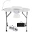 S AFSTAR Safstar 35-inch Portable Nail Table, Folding Manicure Table Station W/ Electric Dust Collector, Bendable LED Lamp, Carry Bag, 4 Lockable Wheels, Desk for Tech (White),87880HB