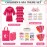 Bonuci 50 Pcs Spa Party Supplies for Girls, 10 Satin Robe 10 Kids Slippers Sleepover Birthday Spa Party Favors(Rose Red)