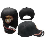 Trade Winds Marines USMC EGA Emblem Insignia Marine Corps Swirl Black Acrylic Adjustable Embroidered Baseball Hat Cap - Officially Licensed