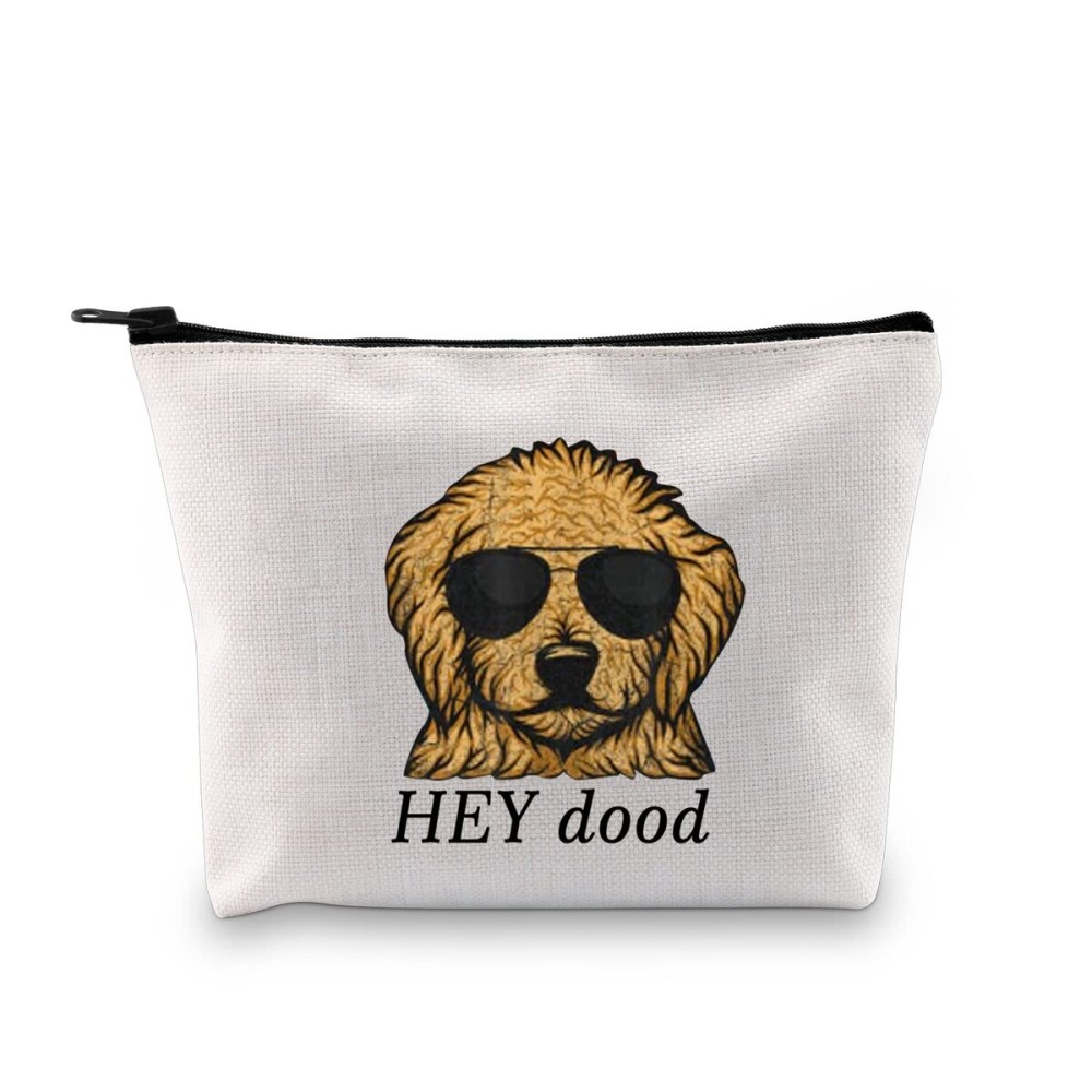 XYANFA Hey Dood Goldendoodle Makeup Bag Doddle Owner Gift Doddle Mama Doodle Cosmetic Bag (HEY dood)