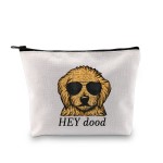 XYANFA Hey Dood Goldendoodle Makeup Bag Doddle Owner Gift Doddle Mama Doodle Cosmetic Bag (HEY dood)