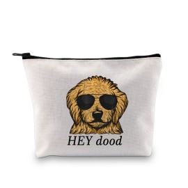XYANFA Hey Dood Goldendoodle Makeup Bag Doddle Owner Gift Doddle Mama Doodle Cosmetic Bag (HEY dood)