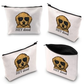 XYANFA Hey Dood Goldendoodle Makeup Bag Doddle Owner Gift Doddle Mama Doodle Cosmetic Bag (HEY dood)