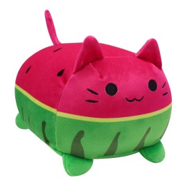 Bekrgwiy Watermelon Cat Stuffed Animal Toys for Kids,Cute Cat Plush Pillows Watermelon Kitten Plushies,Fun Fruit Plushie and Kitten Doll Toys for Kids,Birthday Easter Gift for Boys Girls
