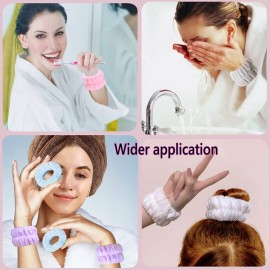 M-bestl 10 Pack Wrist Towels for Washing Face to Prevent The Water Drop Down from Arm,Microfiber Face Washing WristbandsPink,Blue,Gray,Purple,White