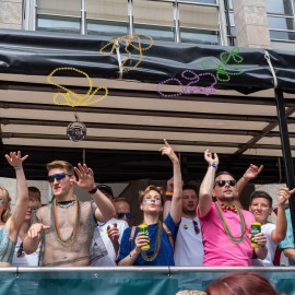 EOBOH 50PCS Pride Stuff, Gay Pride Beads Accessories, 6 Kinds of Metallic Rainbow Beads Necklace Bulk, LGBTQ Pride Necklace for Women Men, Costumes Decor for Pride Month Parade Throws Party Favors