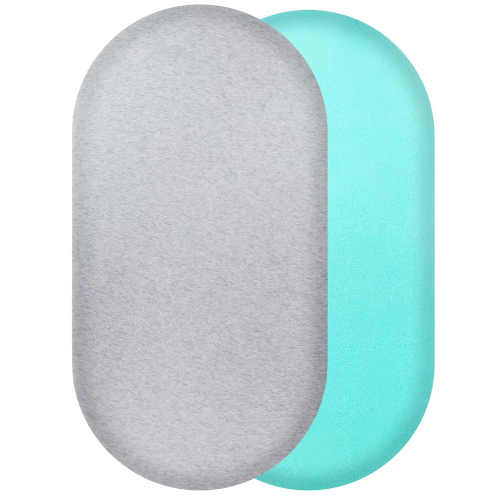 Mecc ecoh 2 Packs 100% Organic Cotton Bassinet Sheet, GOTS Certified, 100% Breathable, Comfort Snug Fitted, Fits Most Bassinet Mattress for Baby\'s Delicate Skin (Light Gray & Sea Green)