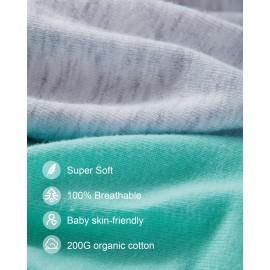 Mecc ecoh 2 Packs 100% Organic Cotton Bassinet Sheet, GOTS Certified, 100% Breathable, Comfort Snug Fitted, Fits Most Bassinet Mattress for Baby\'s Delicate Skin (Light Gray & Sea Green)