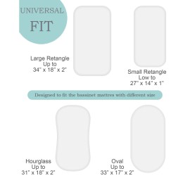 Mecc ecoh 2 Packs 100% Organic Cotton Bassinet Sheet, GOTS Certified, 100% Breathable, Comfort Snug Fitted, Fits Most Bassinet Mattress for Baby\'s Delicate Skin (Light Gray & Sea Green)