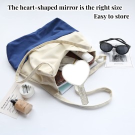 LOPURO Sparkling Rhinestone Heart Shaped Handheld Mirror, Rhinestone Handheld Heart Mirror Bling Glitter Cute Cosmetic Hand Mirror with Handle Portable Makeup Mirror for Women Travel LOPURO Sparkling Rhinestone Heart Shaped Handheld Mirror, Rhinestone Handheld Heart Mirror Bling Glitter Cute Cosmetic Hand Mirror with Handle Portable Makeup Mirror for Women Travel