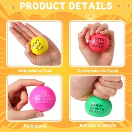 Wettarn 30 Pcs Motivational Stress Balls for Teens and Adults 1.97\'\' Colorful Foam Inspirational Quotes Stress Balls Hand Exercise Toys Employee Appreciation Gift for Anxiety Tension Relieve
