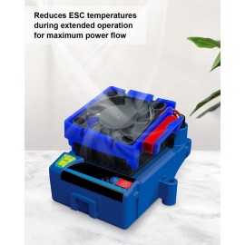 VXL-3s ESC Cooling Fan and Motor Dual Fan Compatible with Traxxas Slash 4x4 Stampede 4x4 Rustler 4x4, Blue