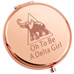 SEIRAA Delta Elephant Pocket Mirror Greek Sorority Sister Makeup Mirror to be a Girl Sorority Gift (Sorority Sister Makeup Mirror)