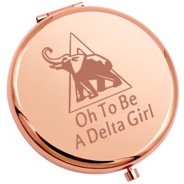SEIRAA Delta Elephant Pocket Mirror Greek Sorority Sister Makeup Mirror to be a Girl Sorority Gift (Sorority Sister Makeup Mirror)