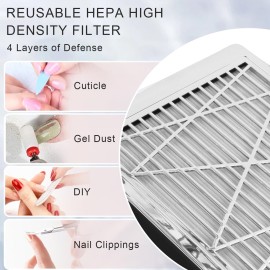 Nail Dust Collector Vacuum Machine, Cofashion 80W Nail Dust Vacuum Powerful NailVacuum for Acrylic Nail Polygel Nail Filter Replaceable Use for Salon & Home Nail Dust Collector Vacuum Machine, Cofashion 80W Nail Dust Vacuum Powerful NailVacuum for Acrylic Nail Polygel Nail Filter Replaceable Use for Salon & Home